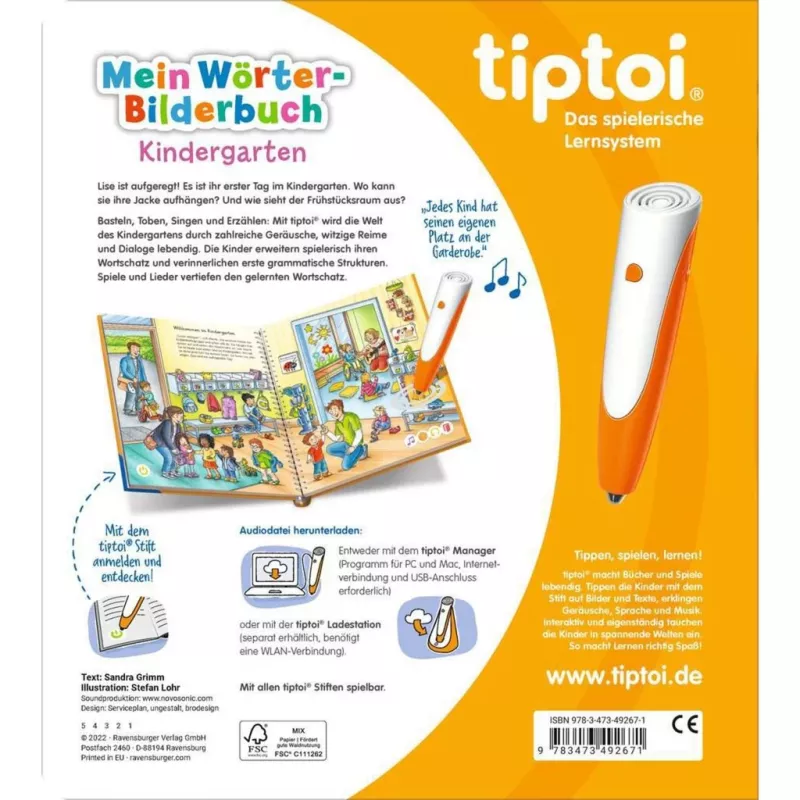 tiptoi Mein Wörter-Bilderbuch: Kindergarten, libro educativo