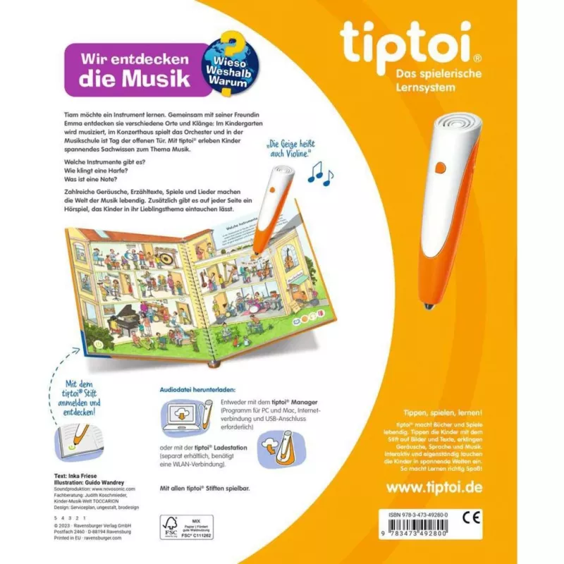 tiptoi Wieso? Weshalb? Warum? Wir entdecken Musik, libro educativo