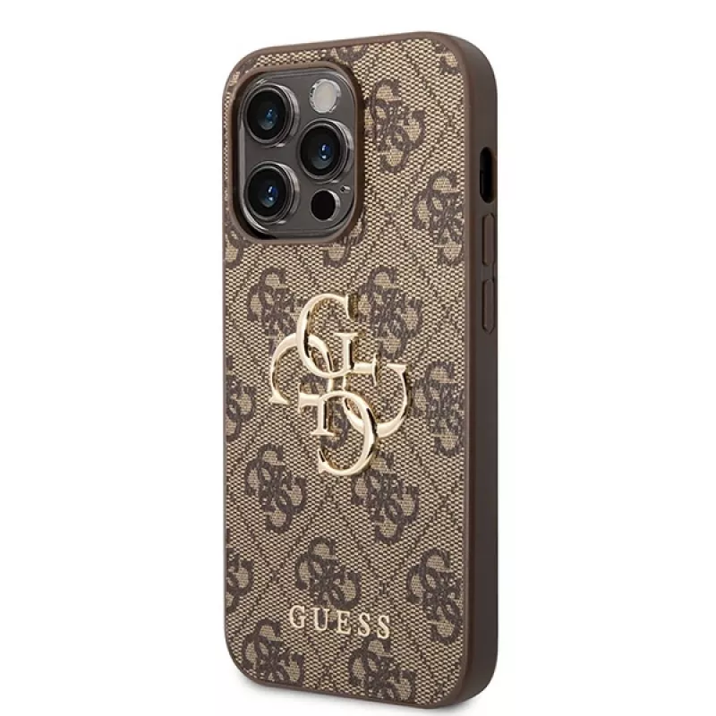 GUESS D?klas Guess GUHCP15L4GMGBR iPhone 15 Pro 6.1 ruda | ruda funda rígida 4G Big Metal Logo