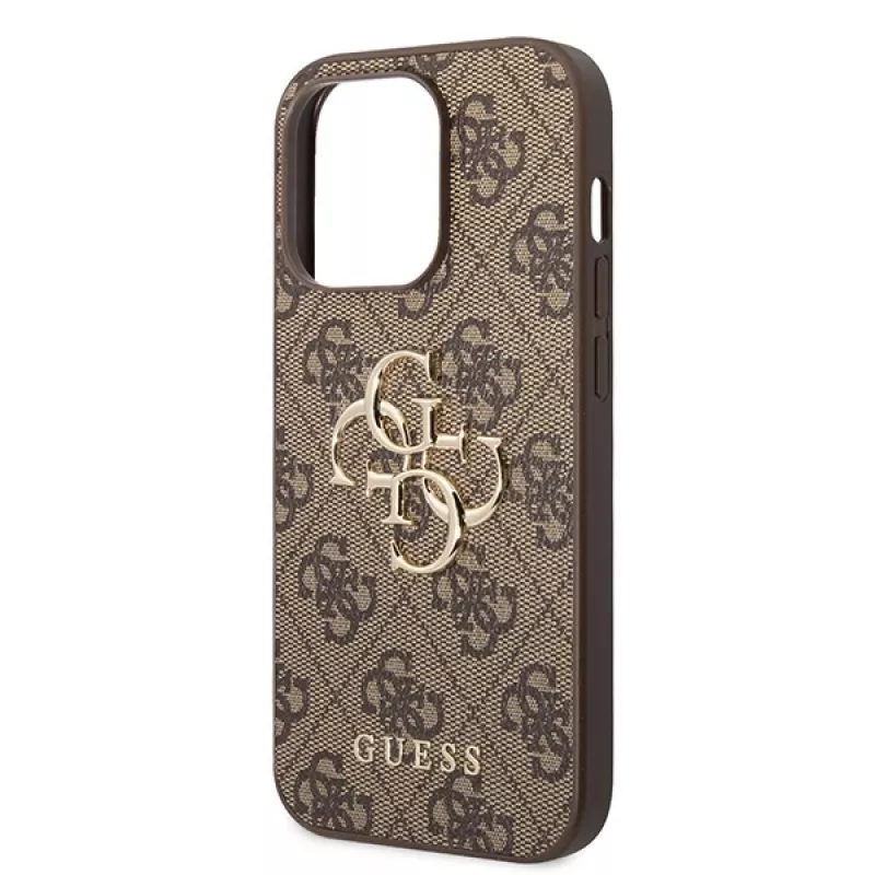 GUESS D?klas Guess GUHCP15L4GMGBR iPhone 15 Pro 6.1 ruda | ruda funda rígida 4G Big Metal Logo