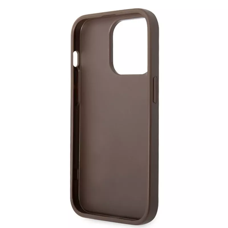 GUESS D?klas Guess GUHCP15L4GMGBR iPhone 15 Pro 6.1 ruda | ruda funda rígida 4G Big Metal Logo