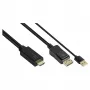 Adaptador de cable de vídeo Alcasa HDMI-DP020 2 m HDMI tipo A DisplayPort negro