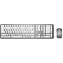 Conjunto de teclado inalámbrico y ratón óptico MediaRange MROS135 QWERTZ plata — combo inalámbrico, distribución QWERTZ, plata