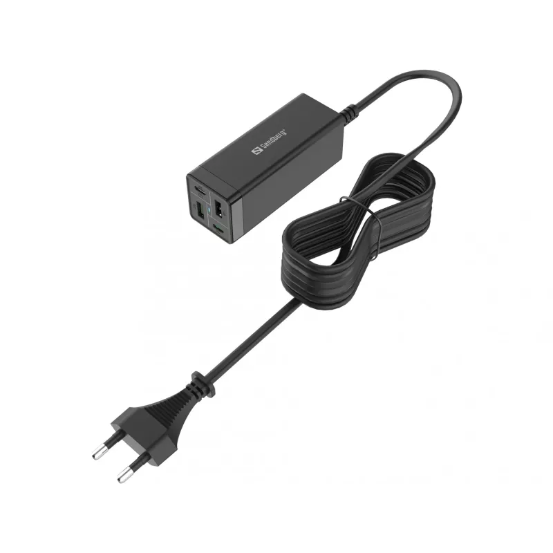 SANDBERG fuente de alimentación - 65 W - 3,25 A - PD, QC - 4 puertos de salida (2 x USB, 2 x USB-C)