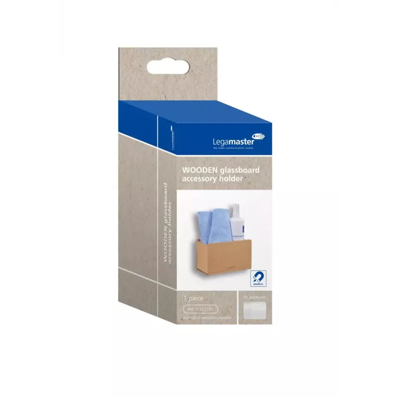 Soporte magnético de madera para accesorios para pizarras de vidrio Legamaster 7-122725