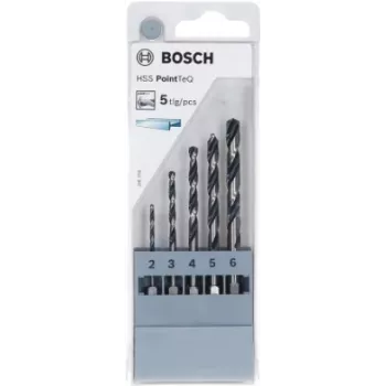 Bosch HSS PointTeQ set de brocas helicoidales para metal, 5 uds. (2-6 mm), vástago hexagonal, 2607002824