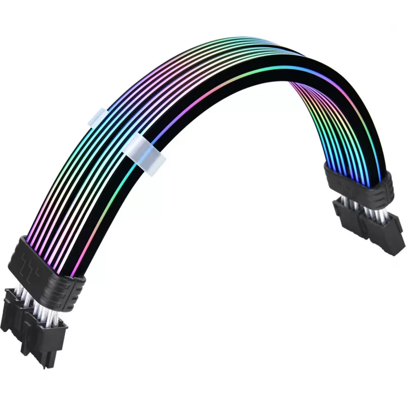 Cable plano THERMALTAKE AC-082-CN1NAN-A1 conector hembra a hembra de 8 pines, negro, 0,272 m