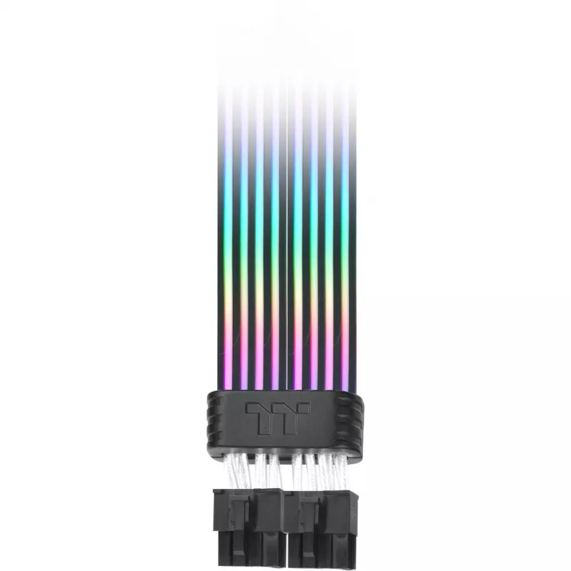 Cable plano THERMALTAKE AC-082-CN1NAN-A1 conector hembra a hembra de 8 pines, negro, 0,272 m