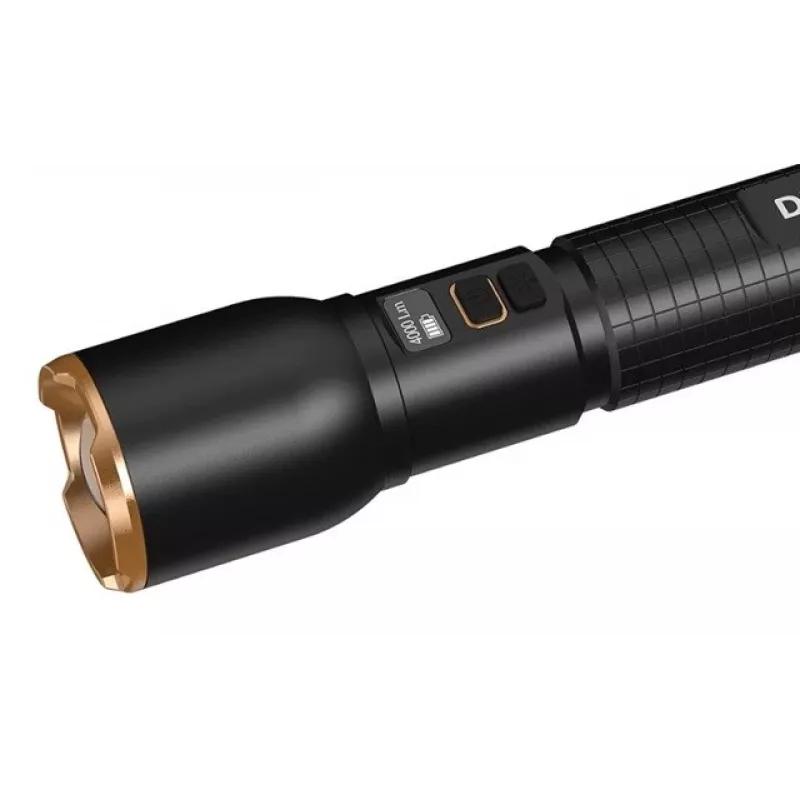 Linterna Duracell DF4000R negra – linterna de mano recargable, diseño compacto