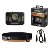 Linterna frontal Duracell DH1000R — negra/naranja, luz manos libres recargable