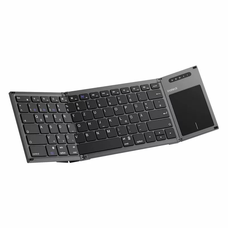 Teclado Inateck KB06101_STEEL GRAY Home RF Wireless + Bluetooth QWERTZ inglés negro