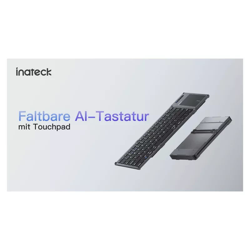 Teclado Inateck KB06101_STEEL GRAY Home RF Wireless + Bluetooth QWERTZ inglés negro