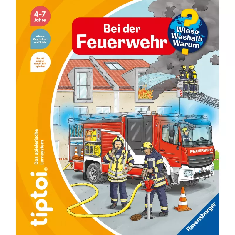 tiptoi ¿Por qué? ¿Cómo? ¿Para qué? En el parque de bomberos, libro educativo