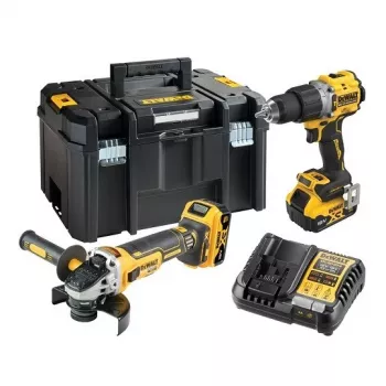 DeWalt DCK2026P2T-QW set combinado DCD805 + DCG405, 18 V XR 2×5,0 Ah negro, amarillo