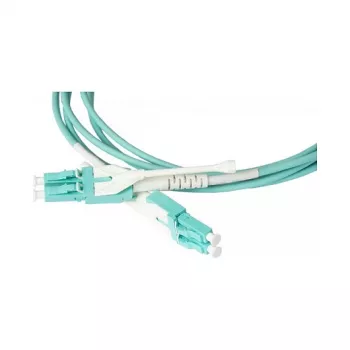 Cable de parcheo de fibra óptica dúplex OM3 (multimodo, 50/125) LC/LC, UNIBOOT, LSZH, polaridad reversible, lengüeta de desbloqueo, 2 m, Good Connections® (LW-U802LC3)