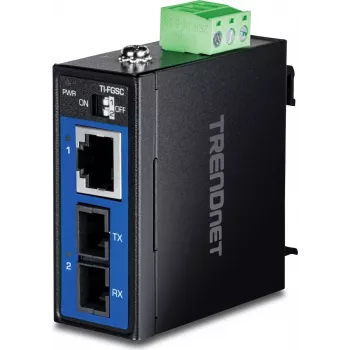 Convertidor de medios TRENDnet TI-FGSC industrial multimodo SC 1 km - Convertidor - Fibra óptica (TI-FGSC)