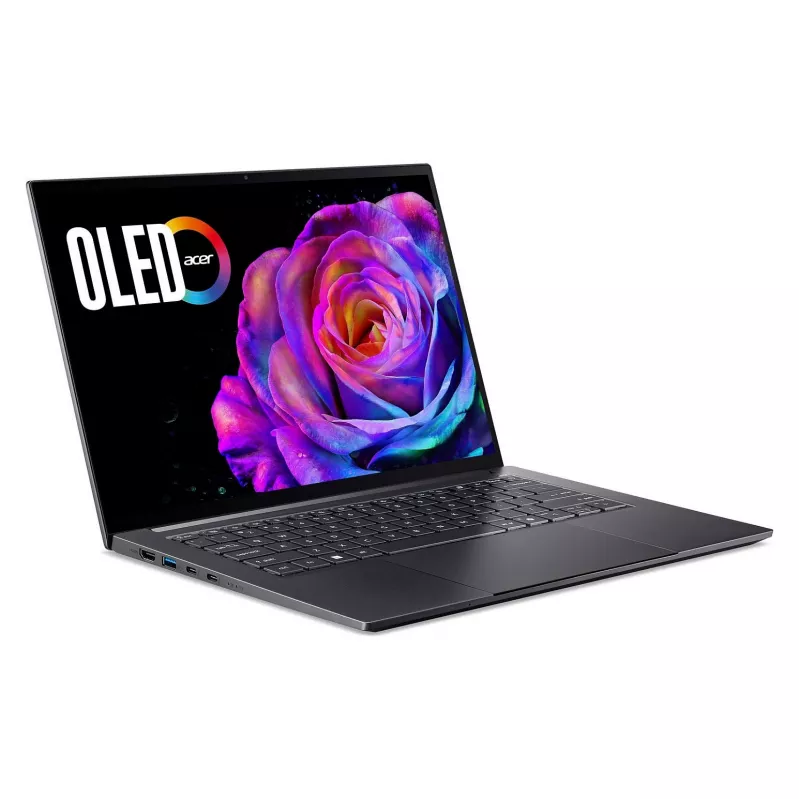 Portátil Acer Swift X 14 OLED SFX14-73G-975F NX.J81EG.004 — 14,5 inch 2880×1800, Intel Core Ultra 9 285H, 2 TB SSD, GeForce RTX 5070, HDMI/USB-C, Windows 11 Home