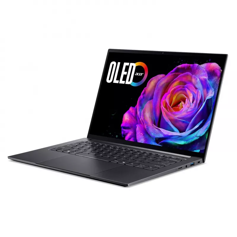 Portátil Acer Swift X 14 OLED SFX14-73G-975F NX.J81EG.004 — 14,5 inch 2880×1800, Intel Core Ultra 9 285H, 2 TB SSD, GeForce RTX 5070, HDMI/USB-C, Windows 11 Home