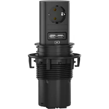 Bachmann ELEVATOR 1xCEE7/3928.01771xUSB-cargador 2 0m CEE7/7 RAL9005
