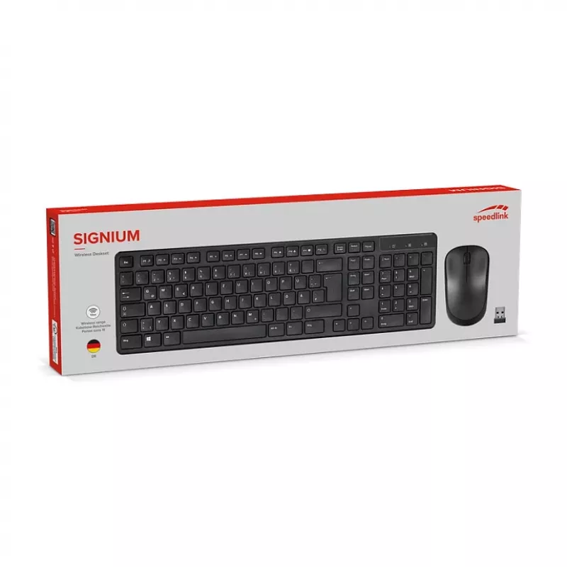 Conjunto inalámbrico de escritorio Speedlink SIGNIUM SL-640303-BK Negro — distribución DE, teclado y ratón inalámbricos