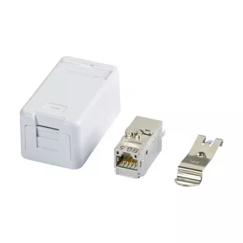 Conector hembra RJ-45 BTR 130B21D1APL-E Cat6a Blanco plano