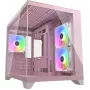 Caja de PC mini torre Cougar FV150 ARGB – Rosa, compatible con 2 ventiladores laterales de 120/140 mm, 1 trasero de 120 mm, HDD de 2,5