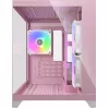 Caja de PC mini torre Cougar FV150 ARGB – Rosa, compatible con 2 ventiladores laterales de 120/140 mm, 1 trasero de 120 mm, HDD de 2,5 inch/3,5 inch, 285×435×365 mm