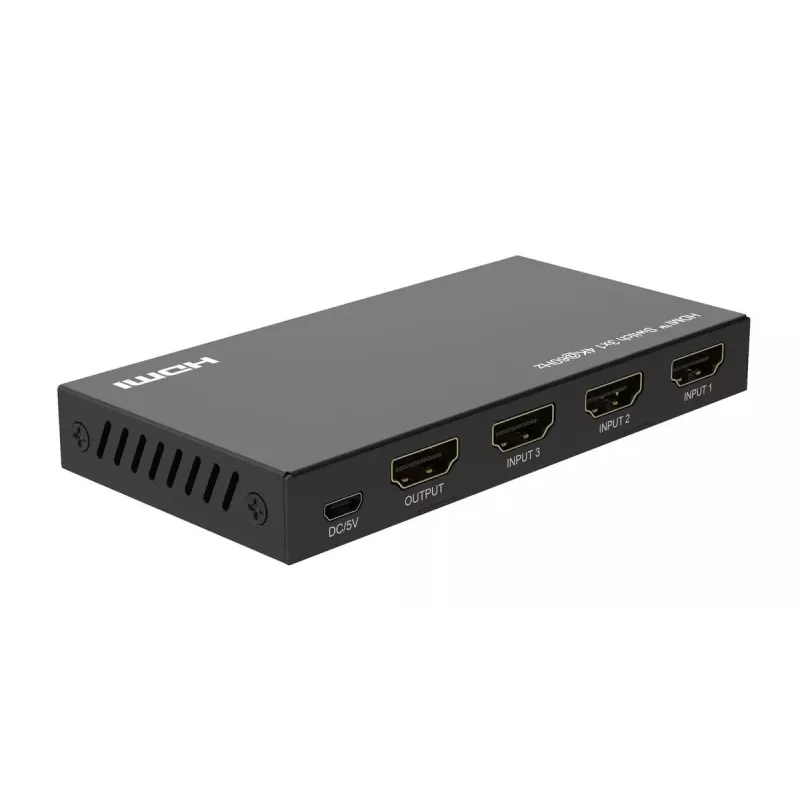 Conmutador de vídeo MicroConnect MC-HDMISWITCH0301-4K 4K 60Hz Metal Negro