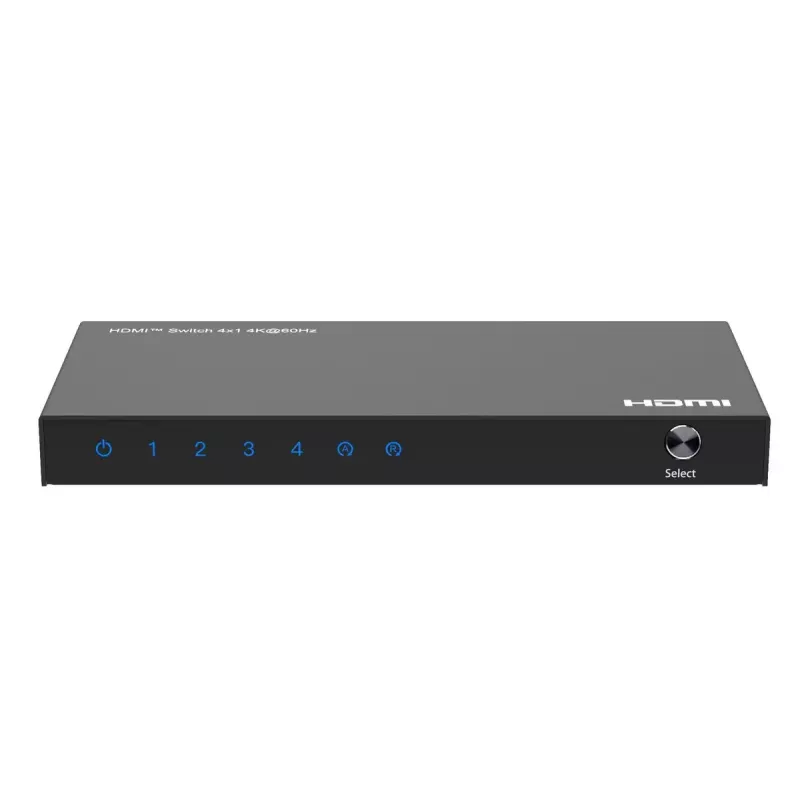 Conmutador de vídeo MicroConnect MC-HDMISWITCH0401-4K 4K 60Hz Metal Negro