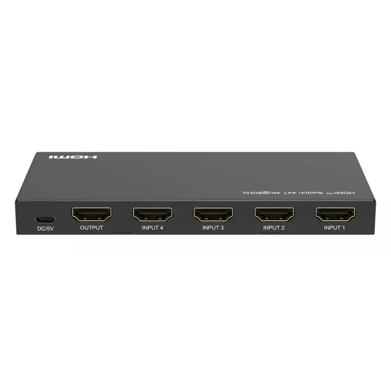 Conmutador de vídeo MicroConnect MC-HDMISWITCH0401-4K 4K 60Hz Metal Negro
