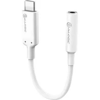 ALOGIC Elements Pro - adaptador USB-C a conector jack - USB-C macho a mini conector hembra - 10 cm - blanco - chip activo (ELPC35A-WH)