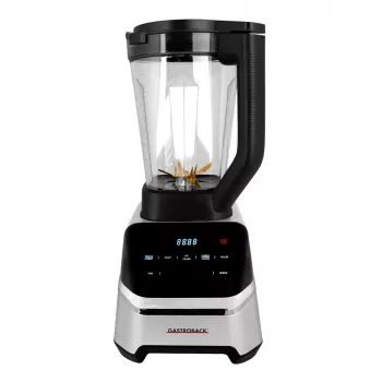 Batidora de mesa GASTROBACK Mix & Soup (2000 W, 2 L, recipiente de Tritan, cuchillas de titanio, control táctil, negro/acero inoxidable)