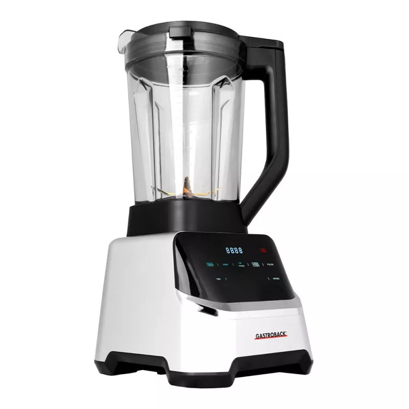 Batidora de mesa GASTROBACK Mix & Soup (2000 W, 2 L, recipiente de Tritan, cuchillas de titanio, control táctil, negro/acero inoxidable)