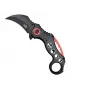 Cuchillo karambit de bolsillo SCK K29 – hoja fija, mango negro-rojo