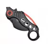 Cuchillo karambit de bolsillo SCK K29 – hoja fija, mango negro-rojo