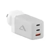 Cargador de interior ALOGIC WCM3X67G para smartphones y tablets, 110–240 V, 2× USB‑C, gris/blanco
