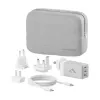 Cargador de interior ALOGIC WCM3X67G para smartphones y tablets, 110–240 V, 2× USB‑C, gris/blanco