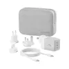 Cargador móvil ALOGIC WCM3X100G — cargador de CA de interior para smartphone y tablet, 2x USB-C, 100–240V, blanco