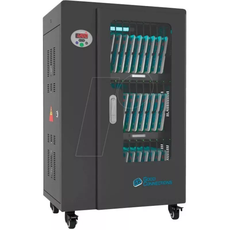Carro de gestión de dispositivos portátil Alcasa PCT01-A30S negro USB 2,4A