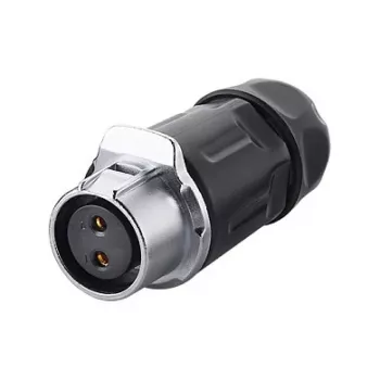 Conector de cable Alcasa IC01-20P202 S1 corriente 2 polos negro