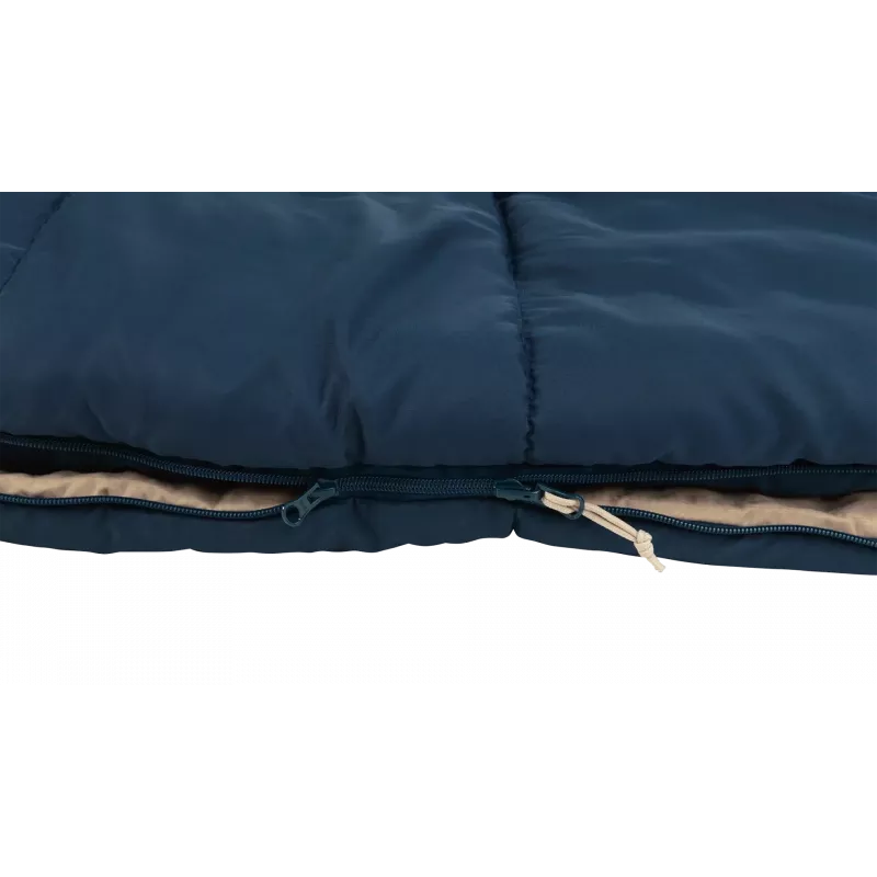 Saco de dormir Outwell Contour Lux 190 cm, sintético, cremallera izquierda, azul profundo