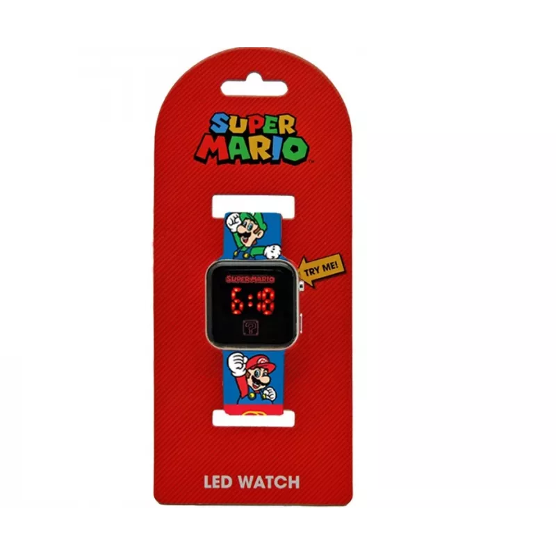 Kids Euroswan reloj digital LED Super Mario GSM4236 con calendario