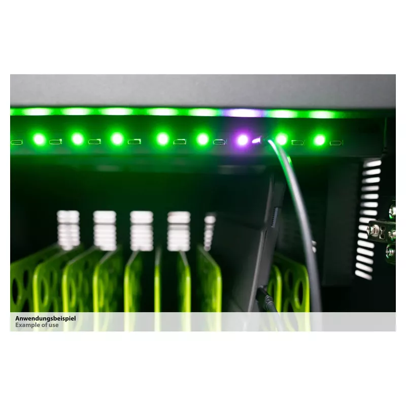 Carro de carga para tablets GoodConnections ANTARES PRO T20C con 11 puertos USB-C 30W PD3.0 desinfección UVC Gris