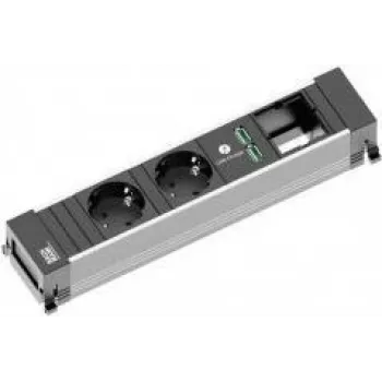Bachmann 916.0514 cable alargador 0,2 m 2 salidas AC interior Negro - Plata (916.0514)