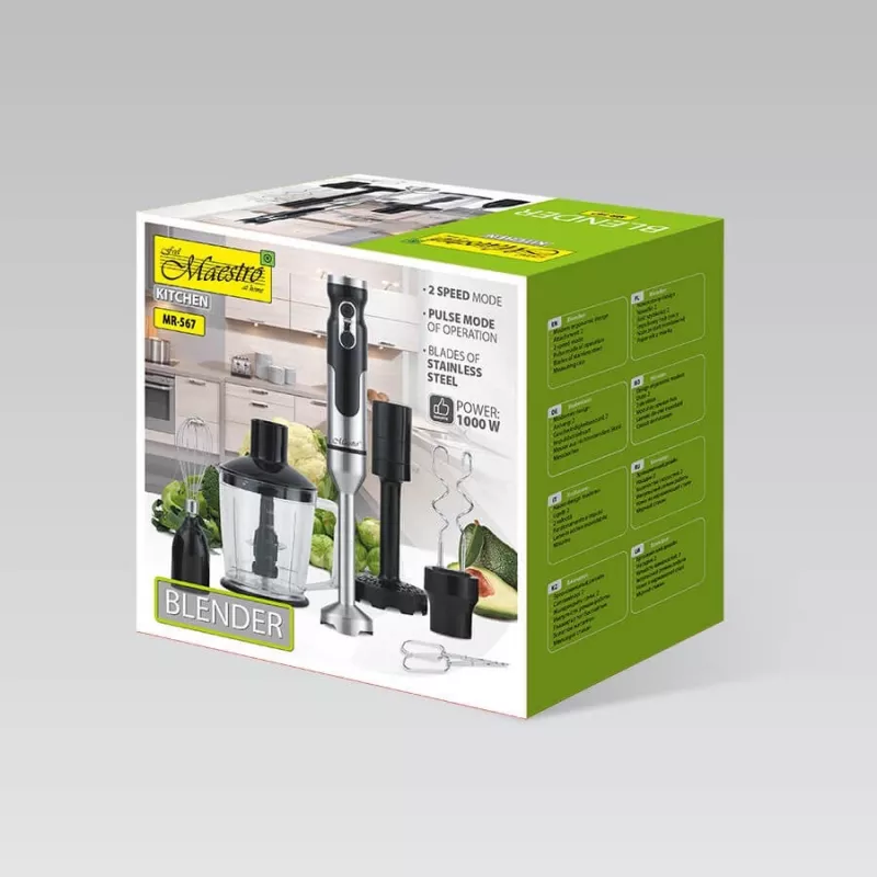 Batidora de mano Maestro MR-567 Negro Acero inoxidable