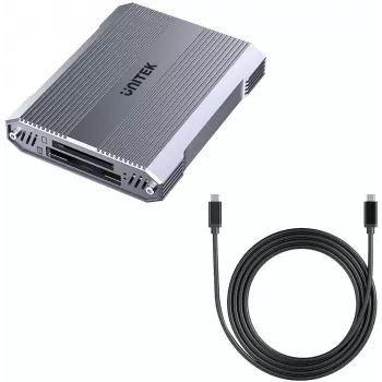 Unitek R1022C01 lector de tarjetas CFexpress Type B, SD y microSD con hub USB-A