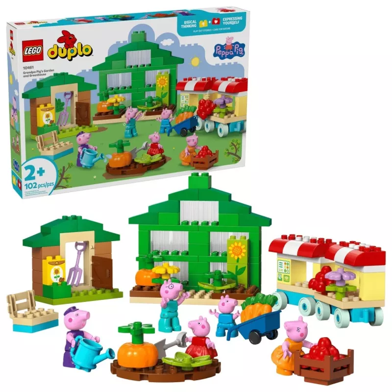 DUPLO Peppa Pig 10461 El jardín y el invernadero del abuelo Pig piezas de construcción