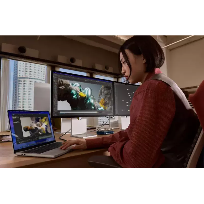 Monitor Apple Studio Display XDR 27 pulgadas 5K Ultra HD LED, cristal estándar, pie reclinable y ajustable en altura, plata