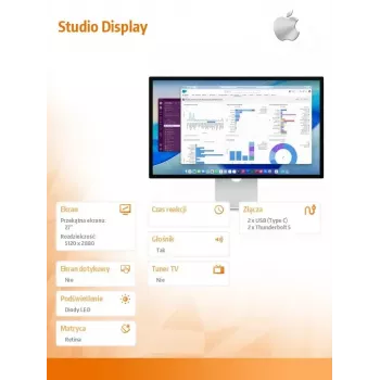 Monitor Apple Studio Display con cristal nano-texture y pie reclinable (MFF14RC/A)