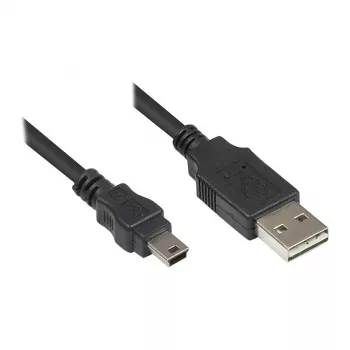 Cable de conexión Good Connections USB 2.0 EASY conector macho A a conector macho Mini-B - negro - 0,5 m